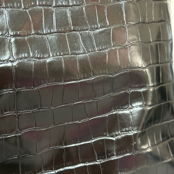 Black Croc-Embossed thigh High Boots - Picture 3 of 12